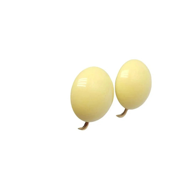 Richelieu Yellow Button Dome Screw Back Earrings Gold Tone Vintage - Picture 2 of 6